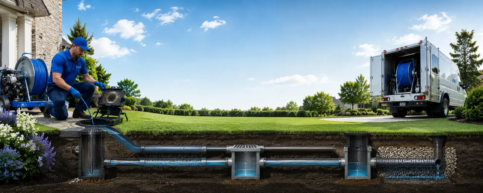 Outdoor drain cleaning information for New Waverly, TX